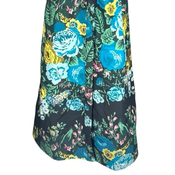 Tuckernuck Verdant Floral Chloe Midi Dress NWT S Green Shirt Dress No Belt - Picture 6 of 11